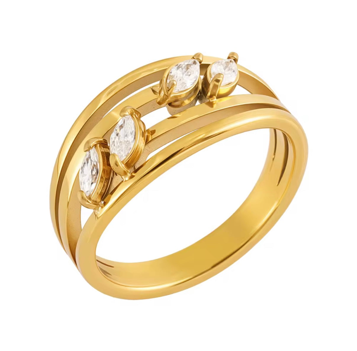 Anel Aura Banhado em Ouro 18K