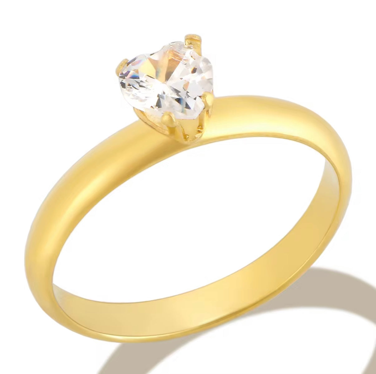 Anel Solitário Amarè Banhado em Ouro 18K