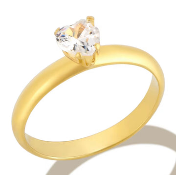 Anel Solitário Amarè Banhado em Ouro 18K