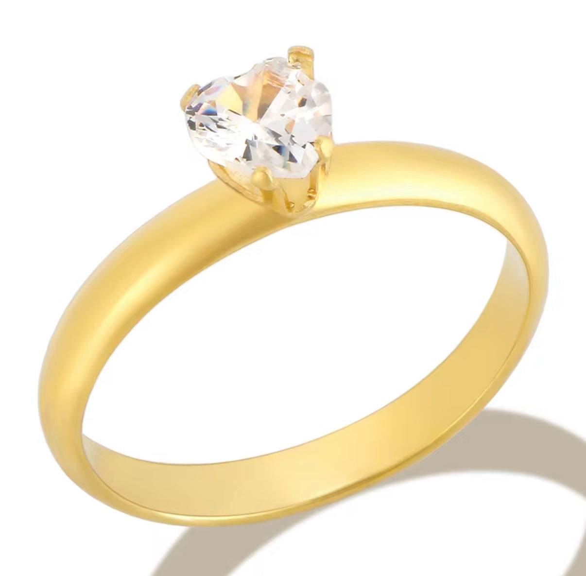 Anel Solitário Amarè Banhado em Ouro 18K
