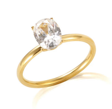 Anel Solitário Classic Banhado em Ouro 18K